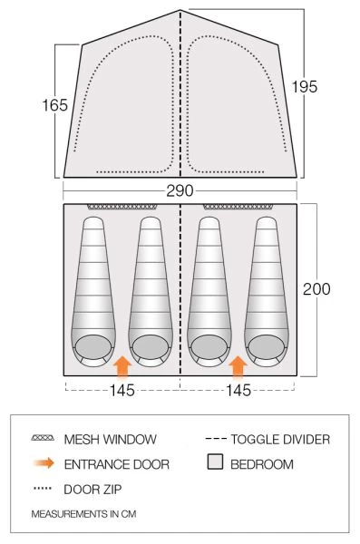 Vango Driveaway 4 Berth Bedroom Inner - BR005 2 Vango Driveaway 4 Berth Bedroom Inner - BR005 - Image 2