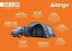 Vango Cove II Low (Poled) Awning 2023 -Camping Adventure Deals Store cove ii low infographic 1