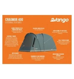 Vango Cragmor 400 (Poled) Tent 2023 -Camping Adventure Deals Store cragmor 400 image 3
