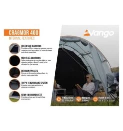 Vango Cragmor 400 (Poled) Tent 2023 -Camping Adventure Deals Store cragmor 400 image 4