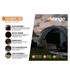 Vango Cragmor 500 (Poled) Tent 2023 -Camping Adventure Deals Store cragmor 500 image 4