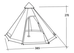 Easy Camp Moonlight Tipi Tent 2023 -Camping Adventure Deals Store easycamp moonlight tipi drawing perspective2