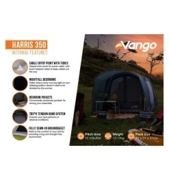 Vango Harris 350 (Poled) Tent 2023 -Camping Adventure Deals Store harris 350 image 4