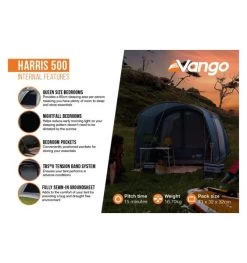 Vango Harris 500 (Poled) Tent 2023 -Camping Adventure Deals Store harris 500 image 4
