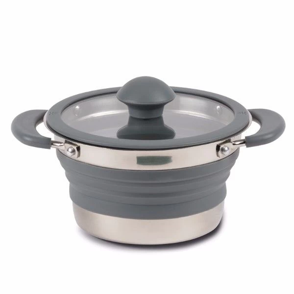 Kampa Collapsible Saucepan 1L - Grey 1 Kampa Collapsible Saucepan 1L - Grey