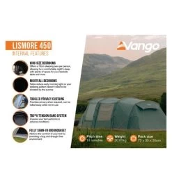 Vango Lismore 450 (Poled) Tent 2023 (Incl. Footprint) -Camping Adventure Deals Store lismore 450 image 4
