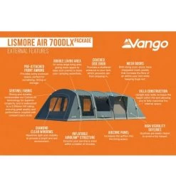 Vango Lismore Air 700DLX Airbeam Tent 2023 (Incl. Footprint) -Camping Adventure Deals Store lismore air 700dlx image 4