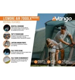 Vango Lismore Air 700DLX Airbeam Tent 2023 (Incl. Footprint) -Camping Adventure Deals Store lismore air 700dlx image 5