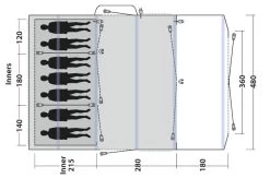 Outwell Sundale 7PA Tent 2023 -Camping Adventure Deals Store outwell sundale 7pa tent 111188 drawing floorplan3