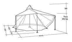 Robens Chinook Ursa Tipi Tent 2023 -Camping Adventure Deals Store robens chinook ursa drawing perspective2 1