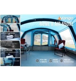 Vango Rome II Air 650XL Airbeam Tent 2023 (Incl. Footprint) -Camping Adventure Deals Store rome ii air 650xl 5